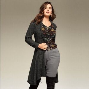 CAbi Marled Knit Cloak Cardigan Sweater